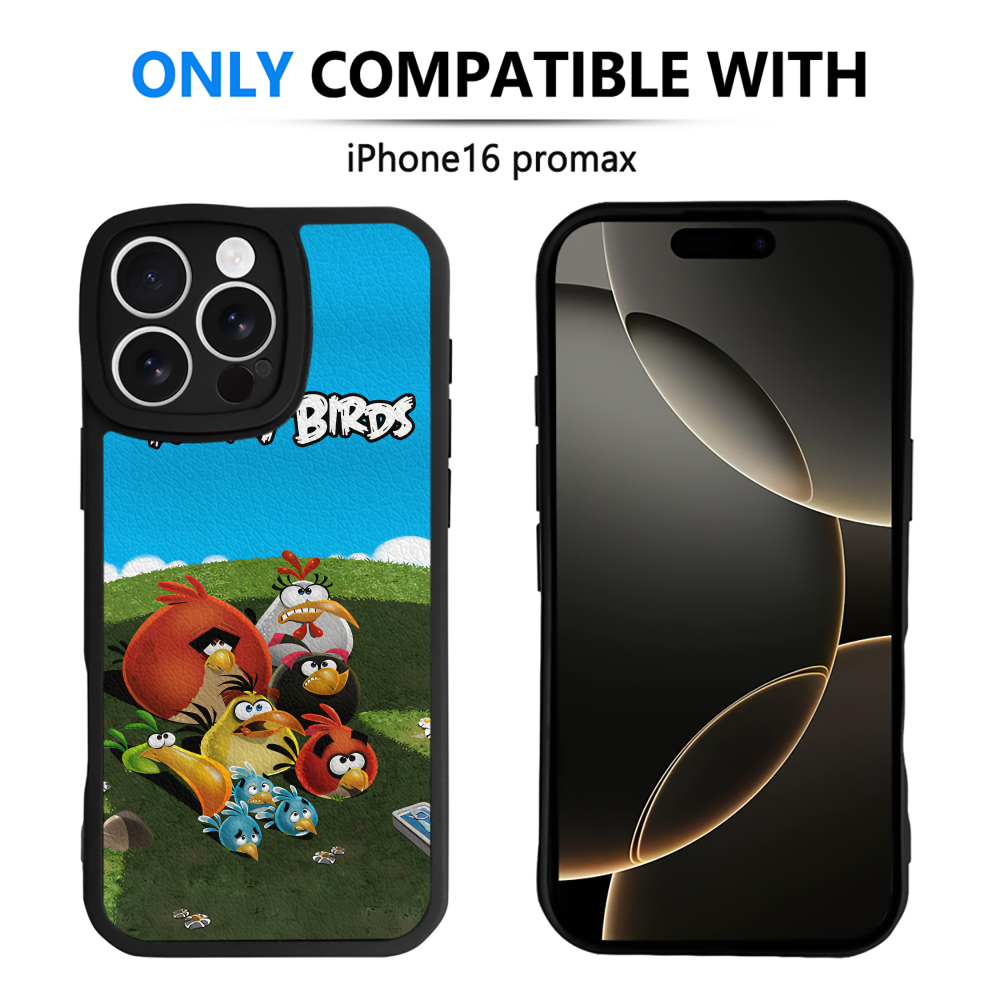 （画像用） Angry Birds アングリーバード 【iPhone 16シリーズ対応】シリコンスマホケース（レザー調） 材質：シリコン